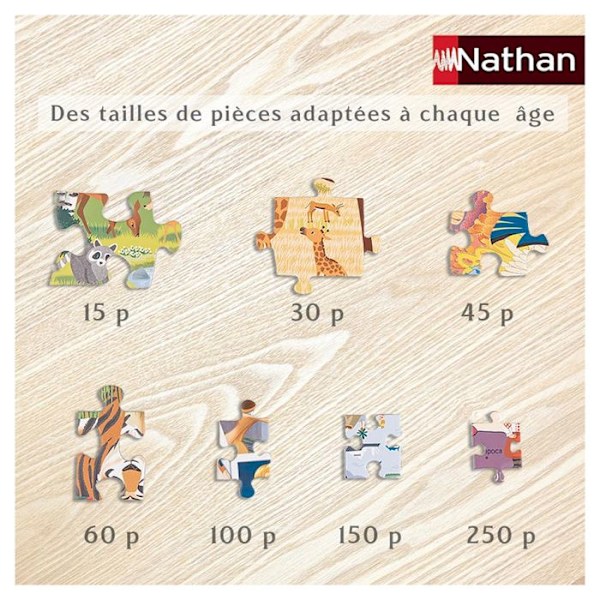 60 delar Disney Princess pussel - Nathan - Mått 36x26cm - FSC-certifierad Flerfärgad