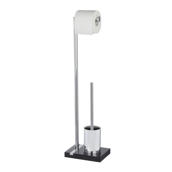 2i1 WC-set - WENKO - Noble Black - Polyresin - Stål - 20x74x15 cm Flerfärgad