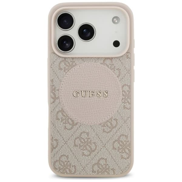 Coque Guess 4G Circle Classic Logo MagSafe för iPhone 17 Pro - Rosa Rosa