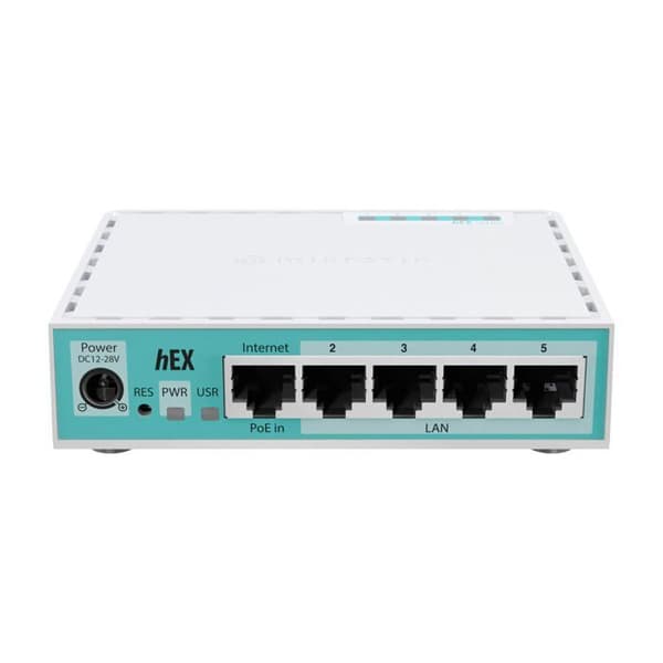 Router - MikroTik - hEX - 5 Gigabit-portar - 512 MB RAM - Hastighet 1 Gbps