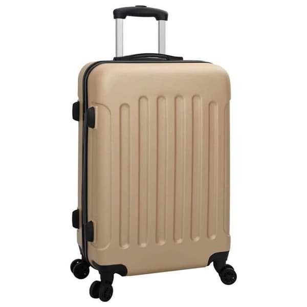 Set av resväskor Vidaxl - 42006257 - 3 delar Bagageset Hårda väskor Champagne 20'' 24'' 28'' ABS Beige (champagne)