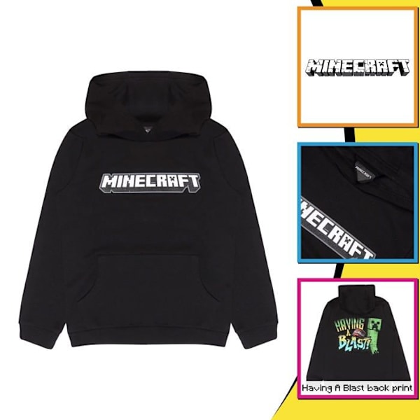 Popgear - MIN20007BHD01 - Minecraft Jungen Kapuzenpullover Having A Blast Black Sweatshirts a Capuche a la Mode Garcon Svart 7-8 år gammal