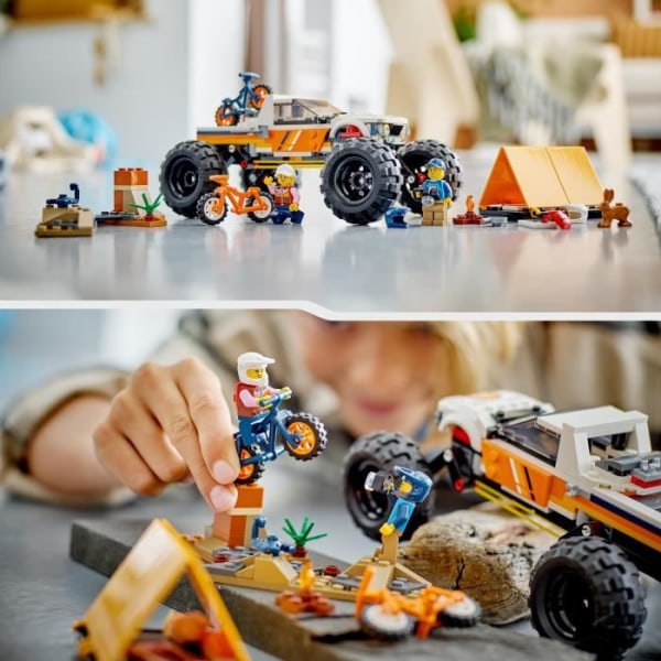 LEGO® City 60387 4x4 terrängäventyr, monstertruckleksak, campingspel