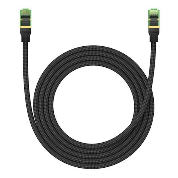 Baseus - B0013320C111-03 - Cat.8 Ethernet RJ45 flätad nätverkskabel, 40 Gbit/s, 2m (svart)
