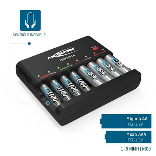 Ansmann Powerline 8 batteriladdare Svart 1001-0006