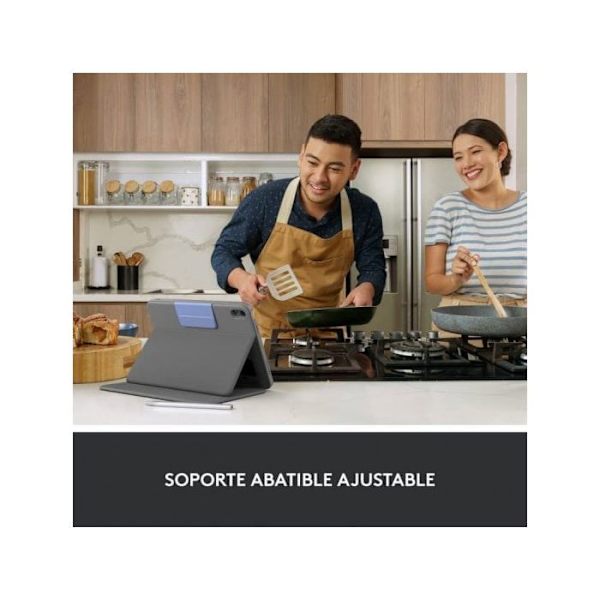 Hus till iPad + Tangentbord - Logitech - Rugged Folio - Spanska Qwerty - Sprutsäker - Bluetooth Grafitgrå