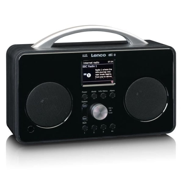 FM / Internet / DAB+ Radio med Bluetooth Lenco PIR-645BK Svart-Silver