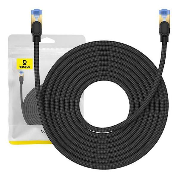 Baseus - B0013320B111-07 - Cat.7 Ethernet RJ45 flätad nätverkskabel, 10Gbps, 10m (svart)
