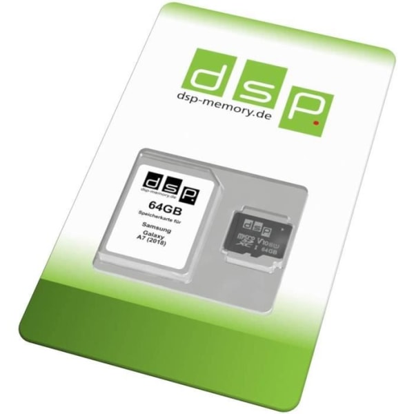 DSP-minne 64GB minneskort (klass 10) för Samsung Galaxy A7 (2018). - Z-4051557447608