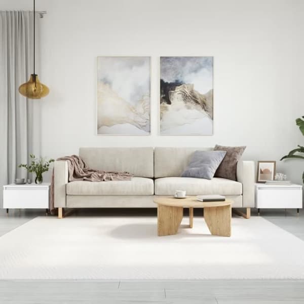 vidaXL Soffbord 2 st Vit 50x46x35 cm Konstruerat trä 830845
