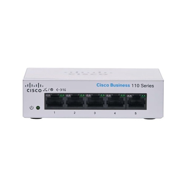 Cisco® Business CBS110-5T-D Unmanaged Switch | 5 GE-portar | Kontor | Strömförsörjning Extern | Begränsad livstidsgaranti