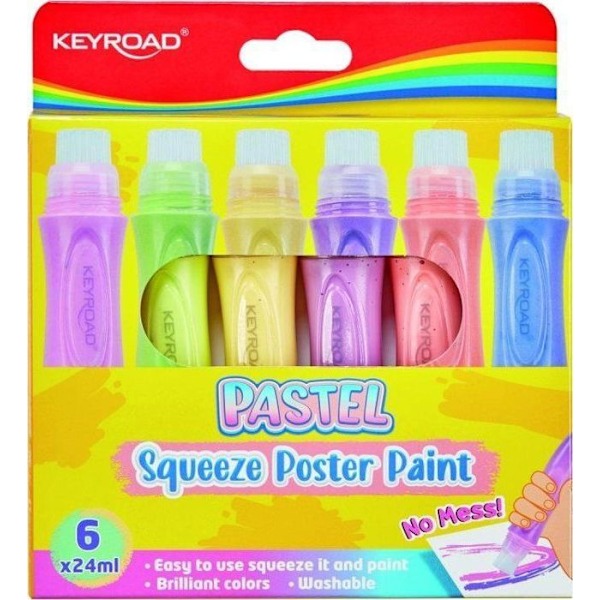 Pbs connect - KR972675 - KEYROAD affischfärger i tryckpenna 6 pastellfärger x 24 ml