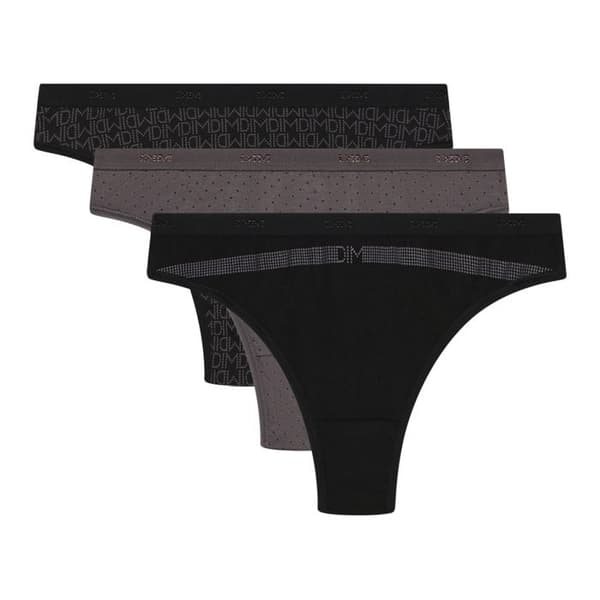 3-pack Stretch Bomull Stringtrosor Les Pockets Svart 40