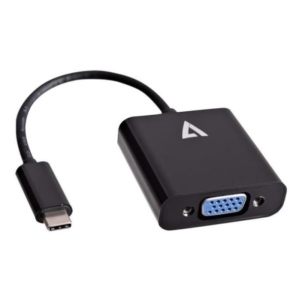 V7 Video Adapter - Typ C Hane USB till HD-15 Hon VGA - Svart