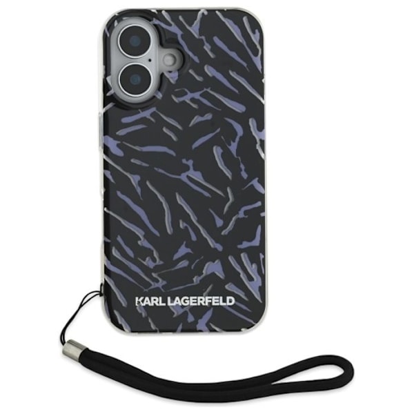 Coque för iPhone 16 Plus - Karl Lagerfeld Hardcase (KLHCHCP16MHZBZPKCCU) - Lila Zebra Med Snöre