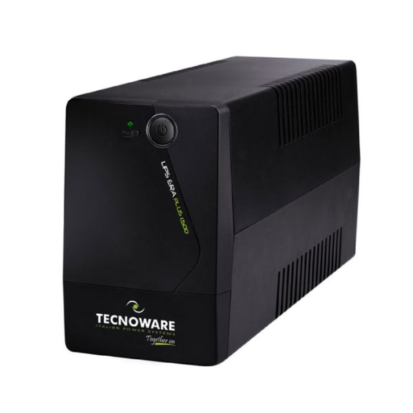 Tecnoware UPS ERA PLUS 1500, 1500VA UPS, Skydd mot strömavbrott för PC, Modem, Videoövervakning Svart