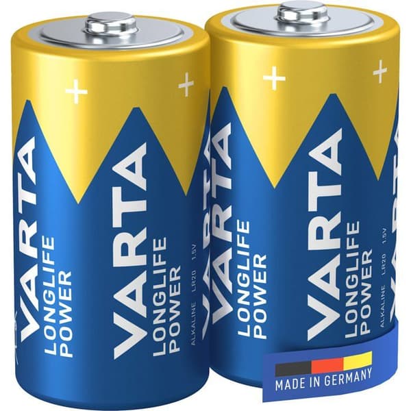 Piles Alkaline C LR14 1.5V Longlife Power 2 Stycken Varta blå