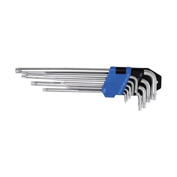 Set med extra långa offsetnycklar T-profil (för Torx) T10 - T50 9 stycken
