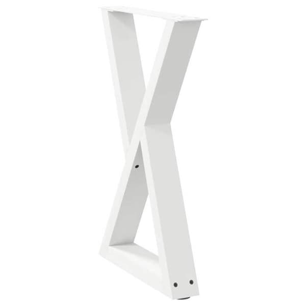 vidaXL Matbordsben 2 stycken Vit 60 x (72-73,3) cm Stål 4012721