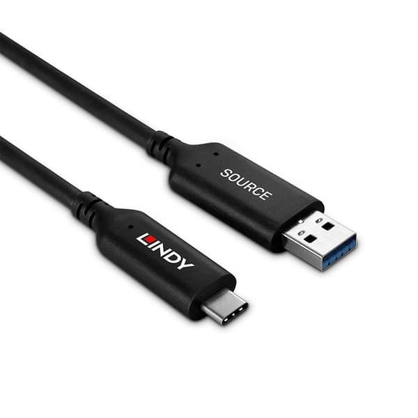 LINDY USB 3.2 Gen1 Typ A till Typ C hybridkabel 5Gbps 50m