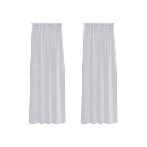 Gardiner i voile - vidaXL - Ljusgrå - Polyester - 260x140 cm - 2 stycken - Utvändig montering Ljusgrått
