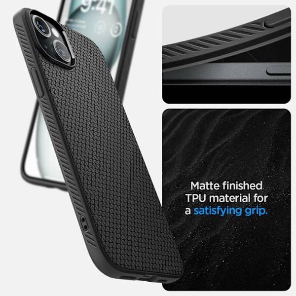 Spigen Liquid Air - Fodral för iPhone 15 (mattsvart) Matte svart