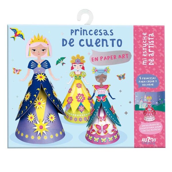 Auzou förvaringsfodral - XOU-9504331 - My Magical Princesses Box i konstnärligt papper, flerfärgad