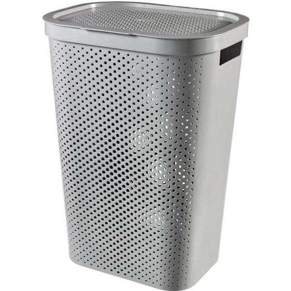 CURVER Tvättlåda Infinity Dots 60 L grå Vit grå
