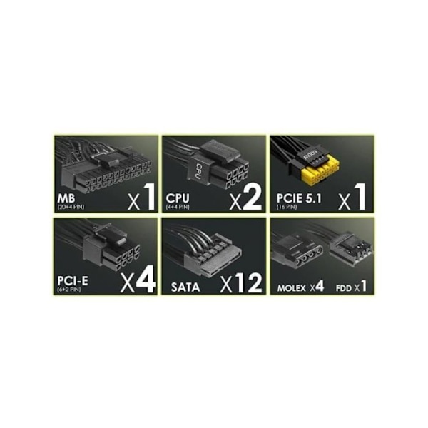 Strömförsörjning - MSI - MAG A1000GL - 1000W - PCIe5 - Hög prestanda