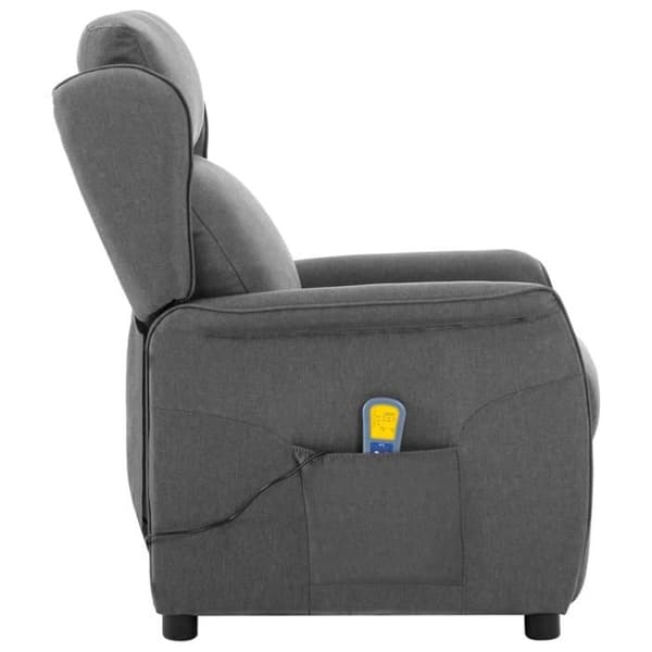 Soffa för massage i ljusgrått tyg