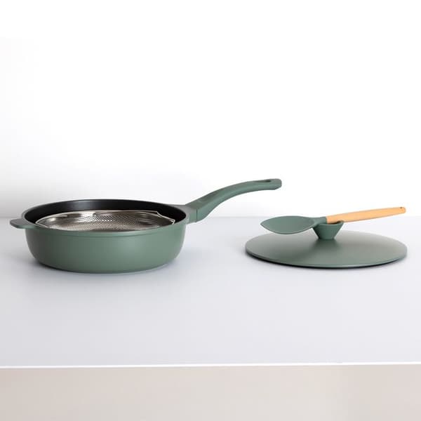 Sauteuse D28cm i grön aluminiumgjutjärn Olivgrön