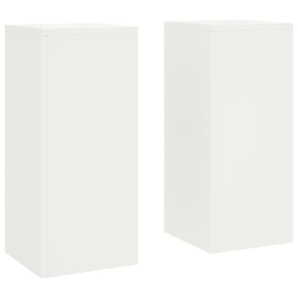 Stöd för utomhusväxter - vidaXL - Vit - Stål - 24x24x55 cm (set om 2) Vit