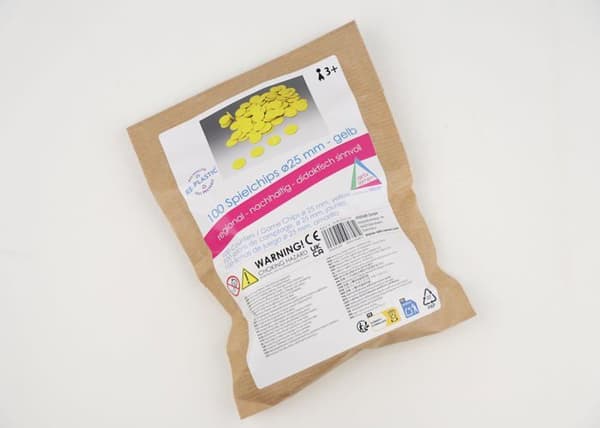 Spelmarker - WISSNER - 200233.000 - Gula - 100 bitar - RE-Plastic® - Ø 25 mm