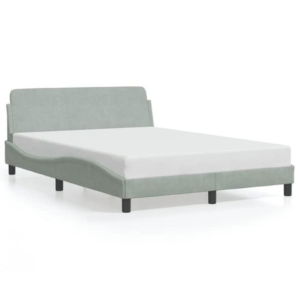 vidaXL Dover sängram ljusgrå 140x190 cm sammet 373172