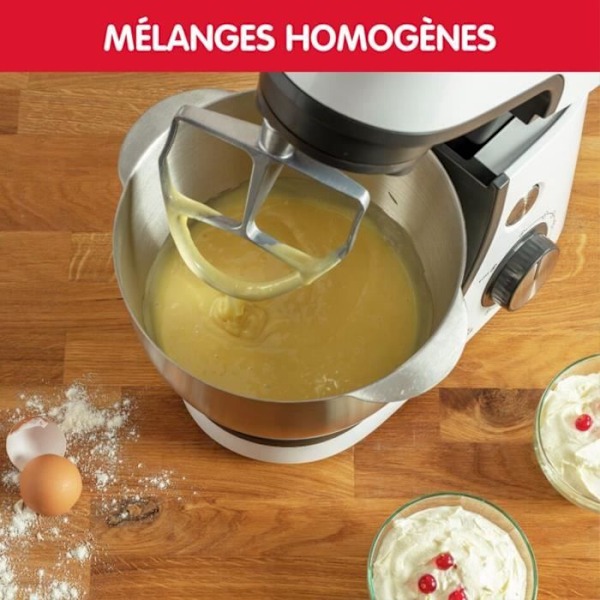 Masterchef MOULINEX QA510110 Bakverksrobot, 1100W effekt, 8 hastigheter, Pulsfunktion, 4,6L skål, Metallbakelsesats -