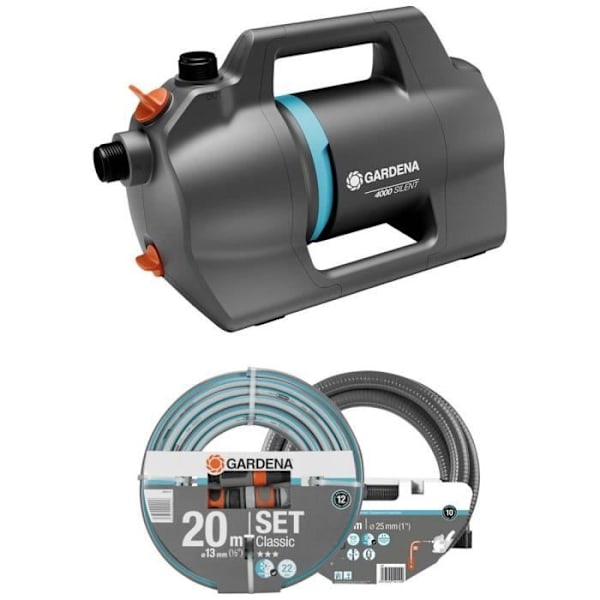 GARDENA 4100 Tyst trädgårdspump - 4100 l/h - 36 m - Multifunktionssats