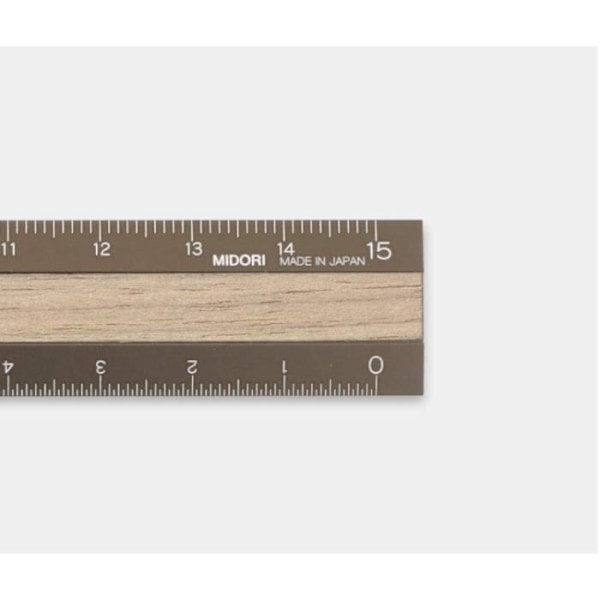 Japan import linjal 15cm, brunt trä