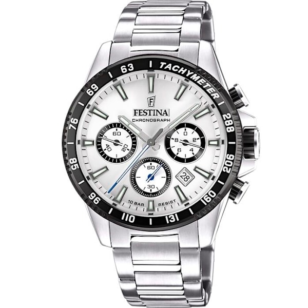 Klocka - Festina - F20560/1 - Vit urtavla - 45mm - Vattentät 10ATM Lackat stål