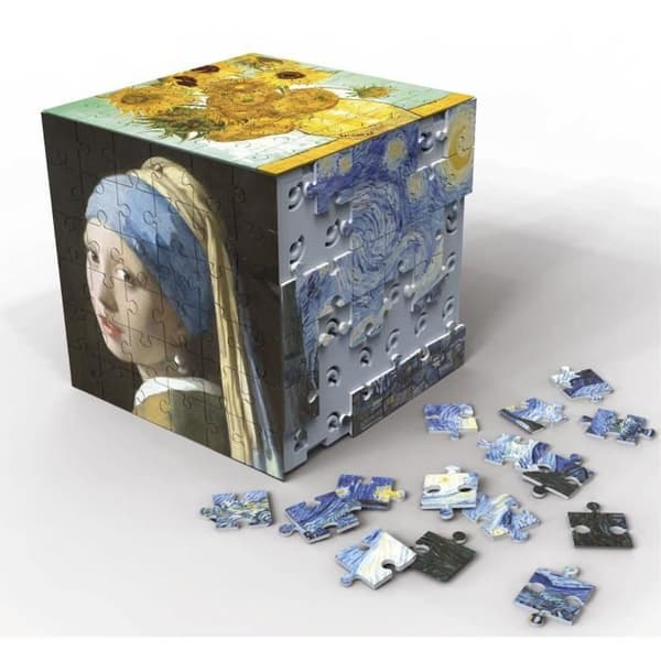 "Pussel 3D - EDUCA - Cube Konst - 216 Bit - 6 Pussel med 36 Bit - Spännande Utmaning 8 År + (20123)"