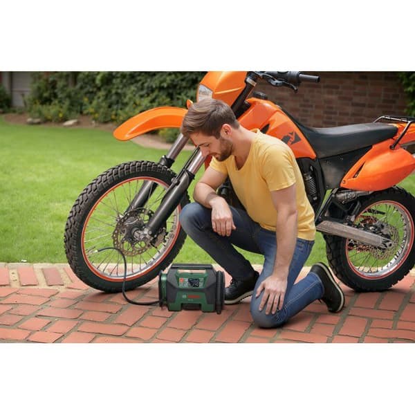 Trådlös pneumatikpump BOSCH - PAO 18V - AdvancedPump 18V - 400 l/min Grön