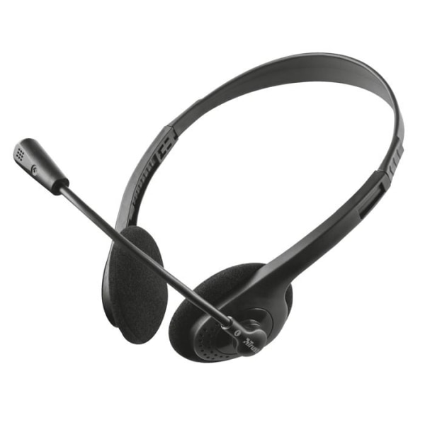 Trust Ziva lättvikts PC-headset med flexibel mikrofon, 3,5 mm-uttag, för distansarbete, videokonferenser, kabelanslutet ljudheadset för dator