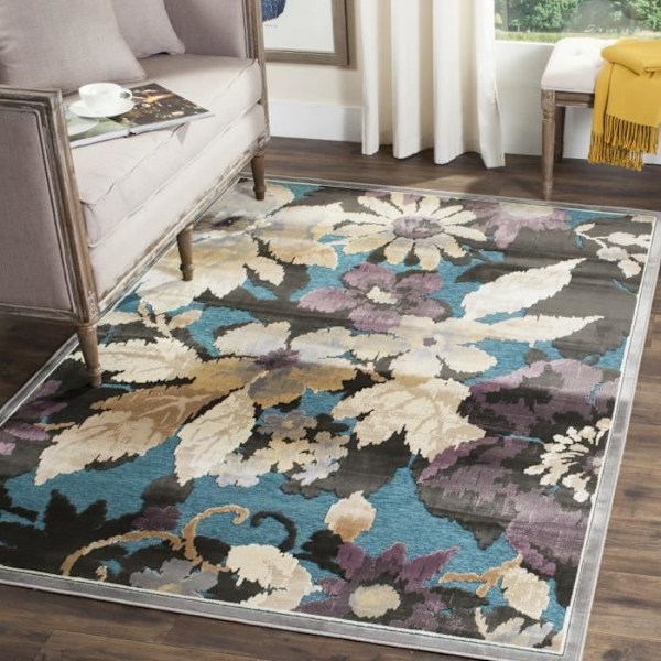 Sofftepp - Safavieh - Amalia - 99 x 170 cm - Grå & Flerfärgad - Ekologisk viskos Grå & Flerfärgad