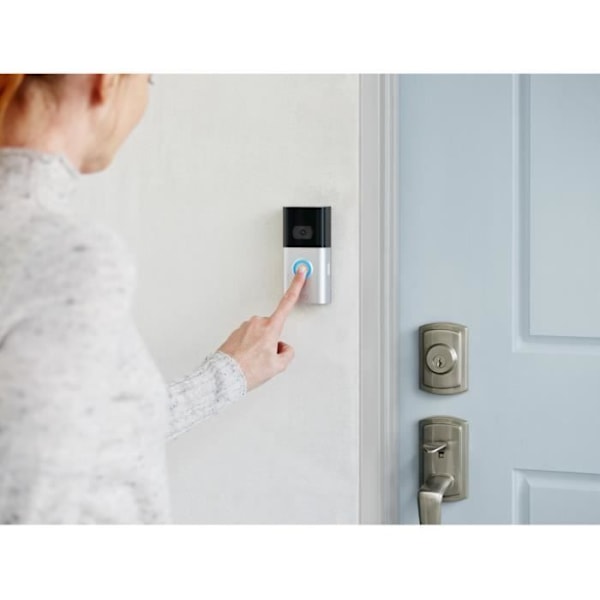 Övervakningskamera - RING - Video Doorbell 3 Slim - 1080p HD-video - Night vision - Utomhusbruk Grå och svart