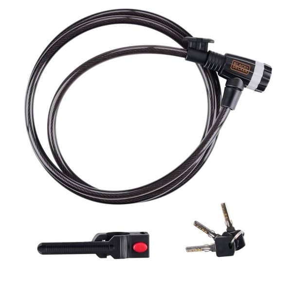 BLACK+DECKER Lås kabel 180CM Svart