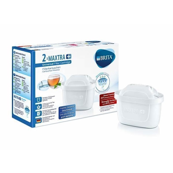 Vattenfilterpatron - Brita - MAXTRA+ - 2 stycken - 100% återvinningsbar - MAXTRA FlowControl: Ja