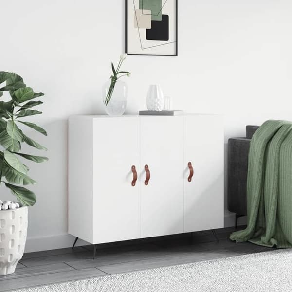 vidaXL Skänk Vit 90x34x80 cm Konstruerat trä 828076 Vit