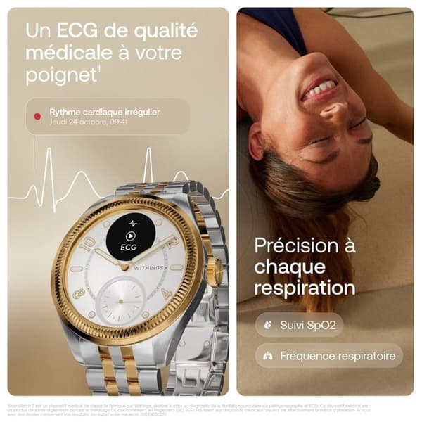 Withings Hälsosnabbklocka guld/grå titan