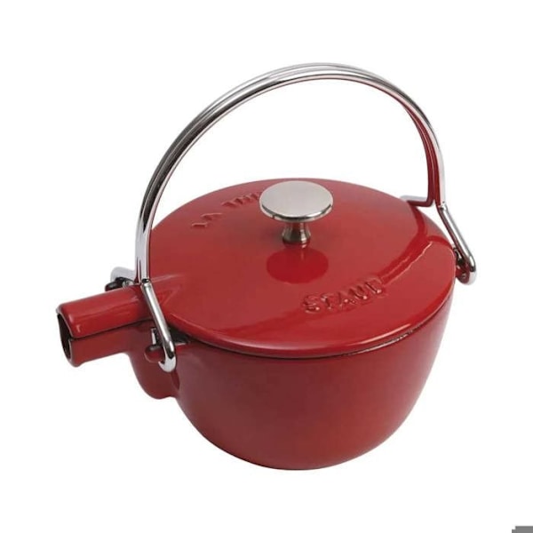 Gjutjärnskanna - STAUB - Röd - Emaljerad - Hög kvalitet - Elegant design Röd