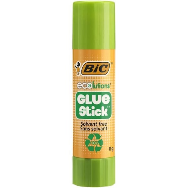 BIC ECOlutions vita limstift - 8g, kartong med 30 st Blandad