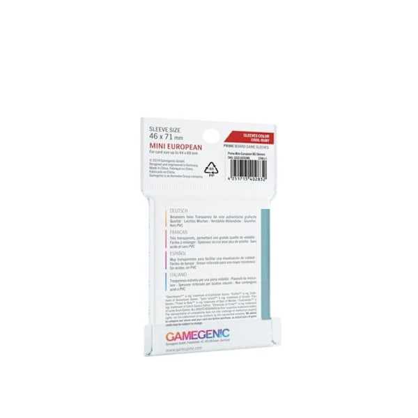 GG - Paket med 50 Prime-kortskydd - Transparent - 46 x 71 mm